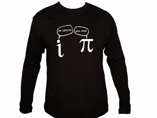 Be rational get real geek math sleeved t-shirt